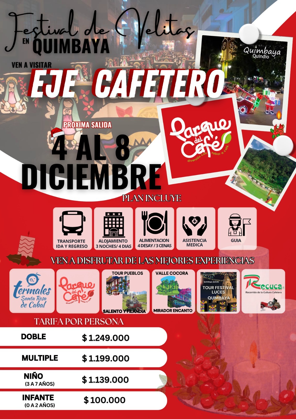 Plan eje cafetero en diciembre - velitas.