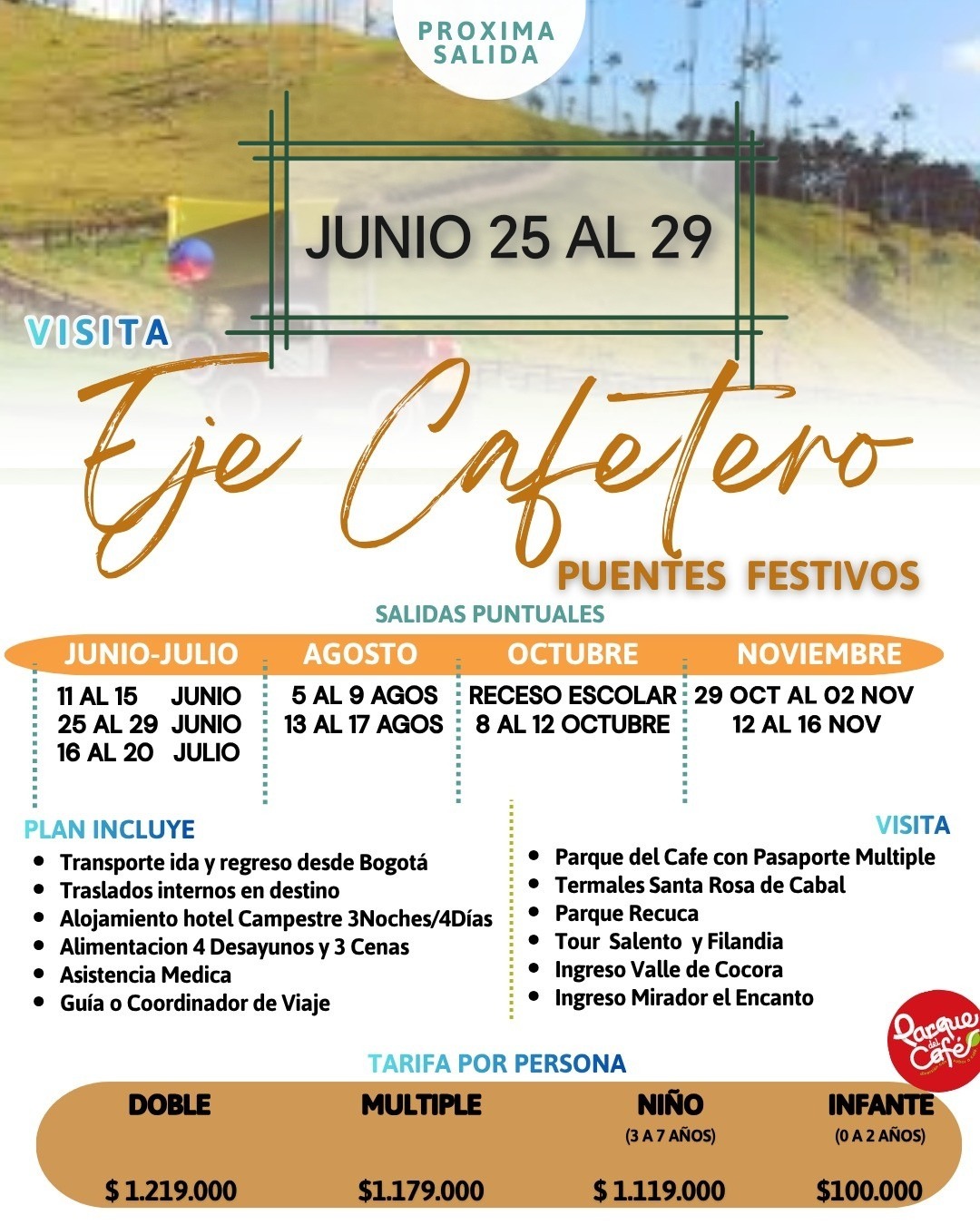 eje cafetero puentes festivos