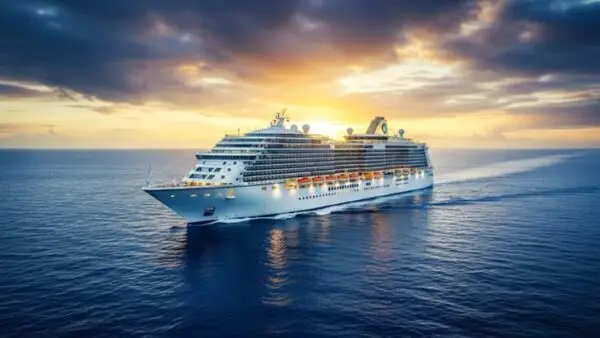 Imagen de un crucero en altamar