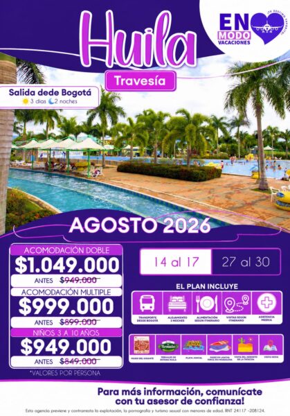 promo Huila para Agosto