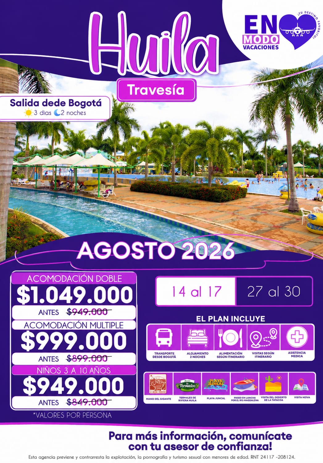 promo Huila para Agosto